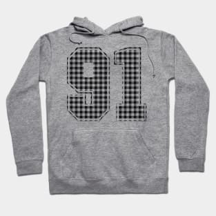 Plaid Number - 91 - Dark Hoodie